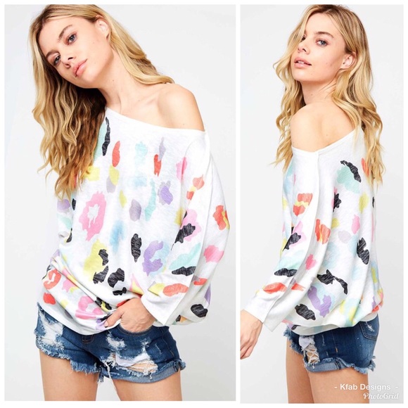 Tops - 🛍LAST 1! Dolman Sleeve Multi Leopard Print Top